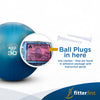 Exercise ball plugs, blue exercise ball, exercise ball for desk